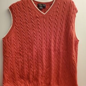 Brooks Brothers XL Golf Cable Knit Vest V-neck